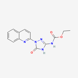 molecular formula C14H13N5O3 B11834017 Ethyl (5-oxo-1-quinolin-2-yl-2,5-dihydro-1H-1,2,4-triazol-3-yl)carbamate CAS No. 67176-08-3