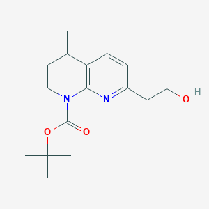 molecular formula C16H24N2O3 B11834033 Tert-butyl 7-(2-hydroxyethyl)-4-methyl-3,4-dihydro-1,8-naphthyridine-1(2H)-carboxylate 