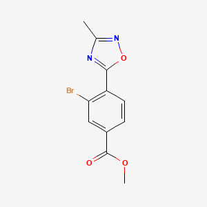 molecular formula C11H9BrN2O3 B11834092 Methyl 3-bromo-4-(3-methyl-1,2,4-oxadiazol-5-yl)benzoate CAS No. 1131594-37-0