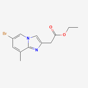 molecular formula C12H13BrN2O2 B11834096 Ethyl 2-(6-bromo-8-methylimidazo[1,2-a]pyridin-2-yl)acetate 