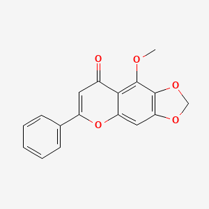 molecular formula C17H12O5 B11834102 5-Methoxy-6,7-methylenedioxyflavone CAS No. 119120-32-0