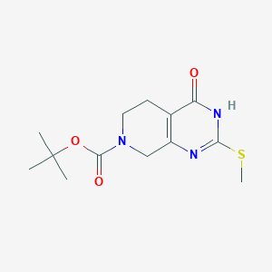molecular formula C13H19N3O3S B11834172 tert-butyl 4-hydroxy-2-(methylthio)-5,8-dihydropyrido[3,4-d]pyrimidine-7(6H)-carboxylate 