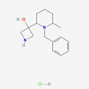 molecular formula C16H25ClN2O B11834279 3-(1-Benzyl-6-methylpiperidin-2-yl)azetidin-3-ol hydrochloride 