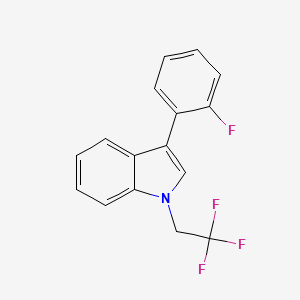 molecular formula C16H11F4N B11834309 3-(2-Fluorophenyl)-1-(2,2,2-trifluoroethyl)-1H-indole 