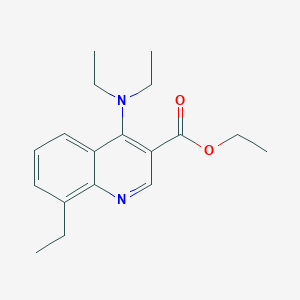 molecular formula C18H24N2O2 B11834319 Ethyl 4-(diethylamino)-8-ethylquinoline-3-carboxylate 
