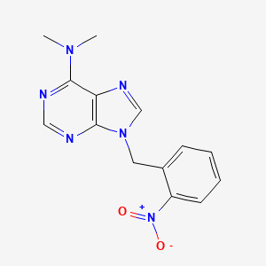 molecular formula C14H14N6O2 B11834405 N,N-Dimethyl-9-[(2-nitrophenyl)methyl]-9H-purin-6-amine CAS No. 10549-98-1