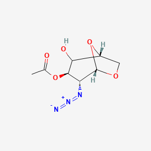 molecular formula C8H11N3O5 B11834431 (1R,3R,4R,5S)-4-azido-2-hydroxy-6,8-dioxabicyclo[3.2.1]octan-3-yl acetate 