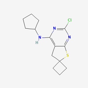 molecular formula C14H18ClN3S B11834477 2'-Chloro-N-cyclopentyl-5'H-spiro[cyclobutane-1,6'-thieno[2,3-D]pyrimidin]-4'-amine CAS No. 1956379-77-3