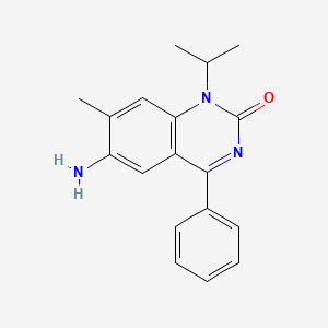 molecular formula C18H19N3O B11834483 6-Amino-1-isopropyl-7-methyl-4-phenylquinazolin-2(1H)-one CAS No. 28340-78-5