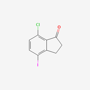 molecular formula C9H6ClIO B11834731 7-Chloro-4-iodo-2,3-dihydro-1H-inden-1-one 