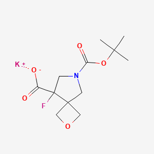 molecular formula C12H17FKNO5 B11834734 Potassium 6-(tert-butoxycarbonyl)-8-fluoro-2-oxa-6-azaspiro[3.4]octane-8-carboxylate 