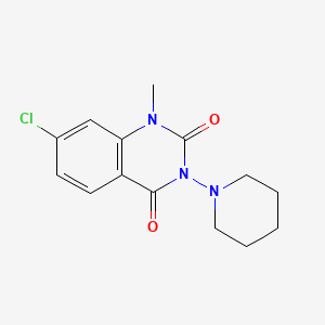 molecular formula C14H16ClN3O2 B11834784 2,4(1H,3H)-Quinazolinedione, 7-chloro-1-methyl-3-(1-piperidinyl)- CAS No. 87296-69-3