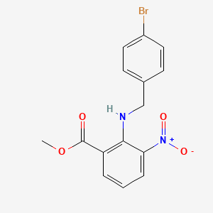 molecular formula C15H13BrN2O4 B11834790 Methyl 2-((4-bromobenzyl)amino)-3-nitrobenzoate 