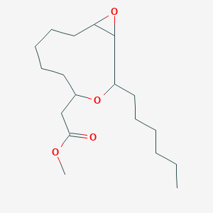 molecular formula C19H34O4 B11834806 Methyl 2-{3-hexyl-4,12-dioxabicyclo[9.1.0]dodecan-5-yl}acetate 