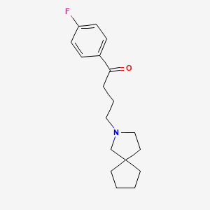 molecular formula C18H24FNO B11834889 Butyrophenone, 4-(2-azaspiro(4.4)non-2-YL)-4'-fluoro- CAS No. 64-63-1