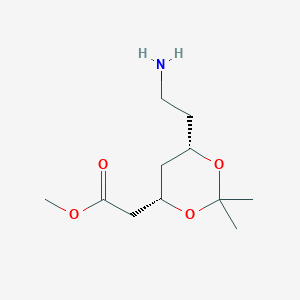 molecular formula C11H21NO4 B11834937 methyl 2-[(4S,6S)-6-(2-aminoethyl)-2,2-dimethyl-1,3-dioxan-4-yl]acetate 