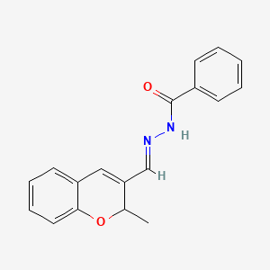 molecular formula C18H16N2O2 B11834957 N'-((2-Methyl-2H-chromen-3-yl)methylene)benzohydrazide CAS No. 372495-07-3