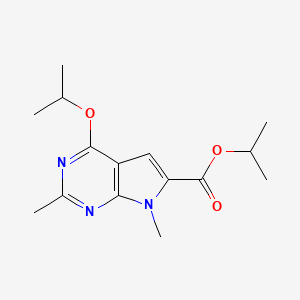 molecular formula C15H21N3O3 B11834966 Isopropyl 4-isopropoxy-2,7-dimethyl-7H-pyrrolo[2,3-d]pyrimidine-6-carboxylate 