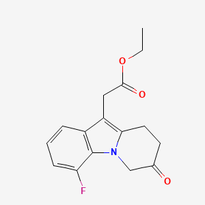 molecular formula C16H16FNO3 B11835011 Ethyl (4-fluoro-7-oxo-6,7,8,9-tetrahydropyrido[1,2-a]indol-10-yl)acetate 
