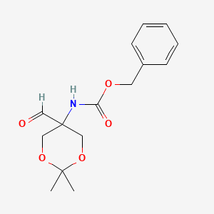 molecular formula C15H19NO5 B11835019 Benzyl (5-formyl-2,2-dimethyl-1,3-dioxan-5-yl)carbamate 