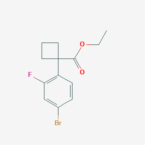 molecular formula C13H14BrFO2 B11835059 Ethyl 1-(4-bromo-2-fluorophenyl)cyclobutanecarboxylate 