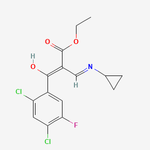 molecular formula C15H14Cl2FNO3 B11835097 (Z)-3-Cyclopropylamino-2-(2,4-dichloro-5-fluoro-benzoyl)-acrylic acid ethyl ester CAS No. 86483-53-6