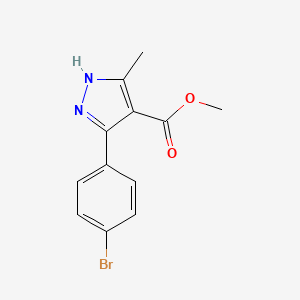 molecular formula C12H11BrN2O2 B11835132 methyl 3-(4-bromophenyl)-5-methyl-1H-pyrazole-4-carboxylate 