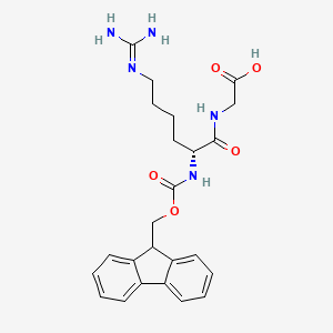 molecular formula C24H29N5O5 B11835206 N2-(((9H-fluoren-9-yl)methoxy)carbonyl)-N6-carbamimidoyl-D-lysylglycine 