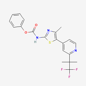 molecular formula C20H18F3N3O2S B11835207 Phenyl (4-methyl-5-(2-(1,1,1-trifluoro-2-methylpropan-2-yl)pyridin-4-yl)thiazol-2-yl)carbamate 