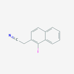 molecular formula C12H8IN B11835249 1-Iodonaphthalene-2-acetonitrile 