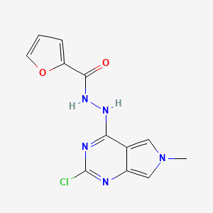 molecular formula C12H10ClN5O2 B11835266 N'-(2-Chloro-6-methyl-6H-pyrrolo[3,4-d]pyrimidin-4-yl)furan-2-carbohydrazide 
