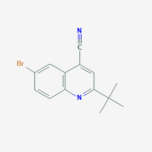 molecular formula C14H13BrN2 B11835298 6-Bromo-2-(tert-butyl)quinoline-4-carbonitrile 