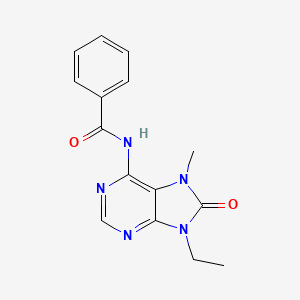 molecular formula C15H15N5O2 B11835335 N-(9-Ethyl-7-methyl-8-oxo-8,9-dihydro-7H-purin-6-yl)benzamide CAS No. 88420-66-0