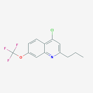 molecular formula C13H11ClF3NO B11835420 4-Chloro-2-propyl-7-(trifluoromethoxy)quinoline CAS No. 1189106-46-4