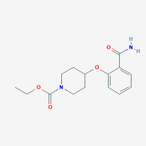 molecular formula C15H20N2O4 B11835432 Ethyl 4-(2-carbamoylphenoxy)piperidine-1-carboxylate 