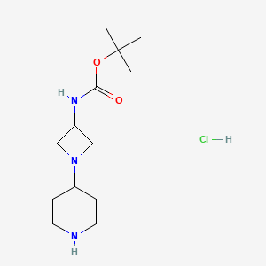 molecular formula C13H26ClN3O2 B11835623 tert-Butyl (1-(piperidin-4-yl)azetidin-3-yl)carbamate hydrochloride 