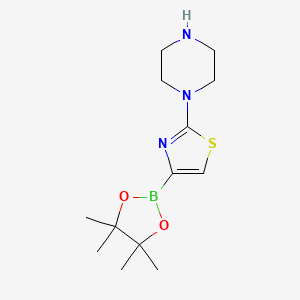 molecular formula C13H22BN3O2S B11835656 2-(Piperazin-1-YL)-4-(4,4,5,5-tetramethyl-1,3,2-dioxaborolan-2-YL)thiazole 
