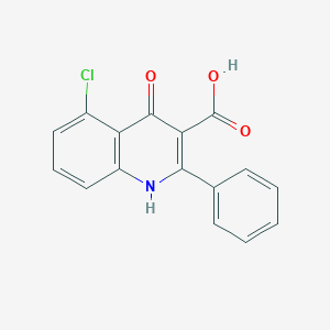 molecular formula C16H10ClNO3 B11835716 5-Chloro-4-hydroxy-2-phenylquinoline-3-carboxylic acid 