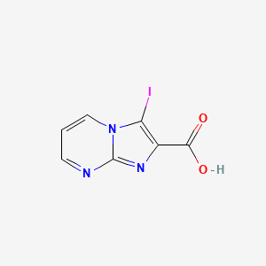 molecular formula C7H4IN3O2 B11835847 3-Iodoimidazo[1,2-a]pyrimidine-2-carboxylic acid 