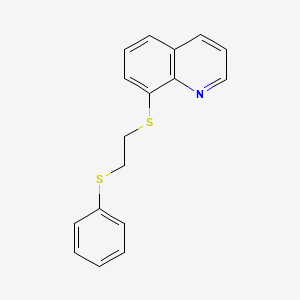 molecular formula C17H15NS2 B11835856 Quinoline, 8-(2-(phenylthio)ethylthio)- CAS No. 71314-97-1
