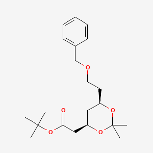 molecular formula C21H32O5 B11835974 tert-butyl 2-((4R,6R)-6-(2-(benzyloxy)ethyl)-2,2-dimethyl-1,3-dioxan-4-yl)acetate 