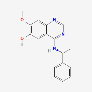 molecular formula C17H17N3O2 B11835983 7-Methoxy-4-{[(1R)-1-phenylethyl]amino}quinazolin-6-ol CAS No. 402734-23-0