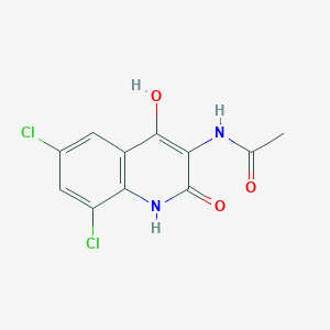 molecular formula C11H8Cl2N2O3 B11836043 N-(6,8-Dichloro-4-hydroxy-2-oxo-1,2-dihydroquinolin-3-yl)acetamide CAS No. 64002-02-4