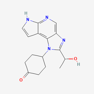 molecular formula C16H18N4O2 B11836056 (R)-4-(2-(1-Hydroxyethyl)imidazo[4,5-d]pyrrolo[2,3-b]pyridin-1(6H)-yl)cyclohexanone 