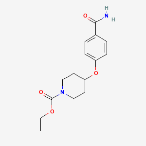 molecular formula C15H20N2O4 B11836074 Ethyl 4-(4-carbamoylphenoxy)piperidine-1-carboxylate 