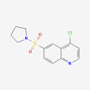 molecular formula C13H13ClN2O2S B11836107 4-Chloro-6-(pyrrolidin-1-ylsulfonyl)quinoline 