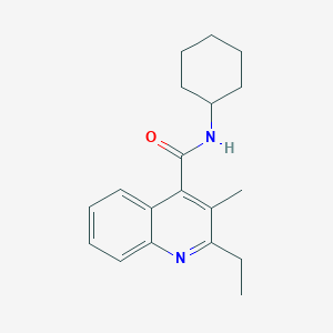 molecular formula C19H24N2O B11836478 N-cyclohexyl-2-ethyl-3-methylquinoline-4-carboxamide 