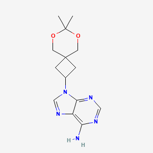 molecular formula C14H19N5O2 B11836606 9H-purin-6-amine, 9-(7,7-dimethyl-6,8-dioxaspiro[3.5]non-2-yl)- CAS No. 139131-01-4
