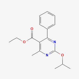 molecular formula C17H20N2O3 B11836700 Ethyl 2-isopropoxy-4-methyl-6-phenylpyrimidine-5-carboxylate 