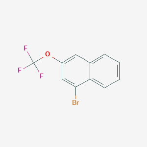 molecular formula C11H6BrF3O B11836726 4-Bromo-2-(trifluoromethoxy)naphthalene 